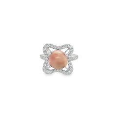 Jai's 14K White Gold Floral Conch Pearl & Diamond Ring