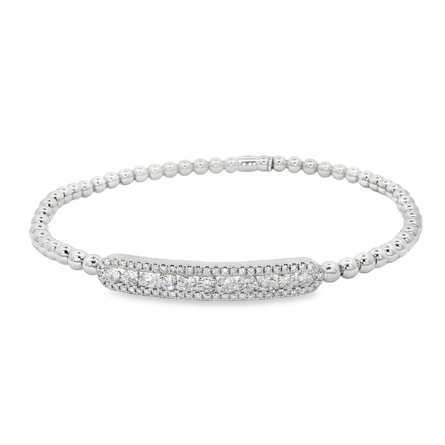 Hulchi Belluni's 18K White Gold Diamond Tresore Stretch Bracelet