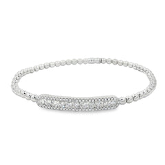 Hulchi Belluni's 18K White Gold Diamond Tresore Stretch Bracelet