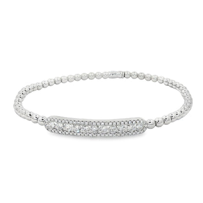 Hulchi Belluni's 18K White Gold Diamond Tresore Stretch Bracelet