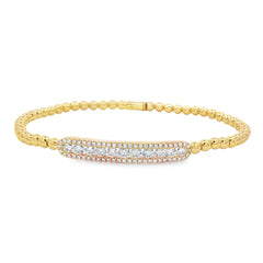 Hulchi Belluni's 18K Yellow Gold Diamond Tresore Stretch Bracelet