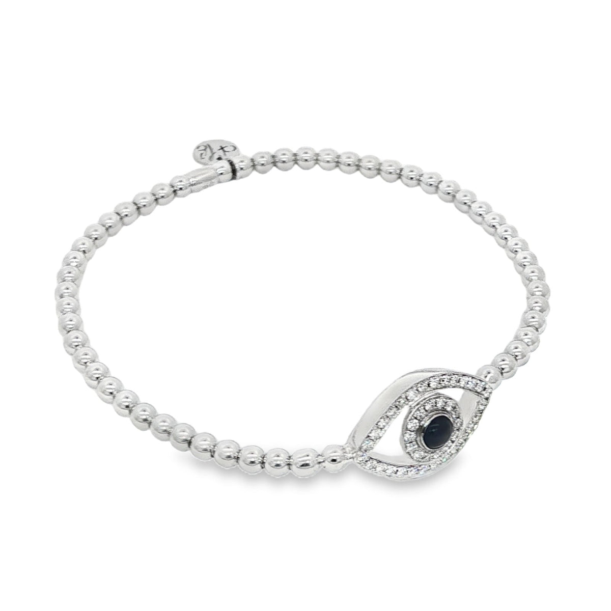 Hulchi Belluni's 18K White Gold Sapphire & Diamond Evil Eye Tresore Stretch Bracelet