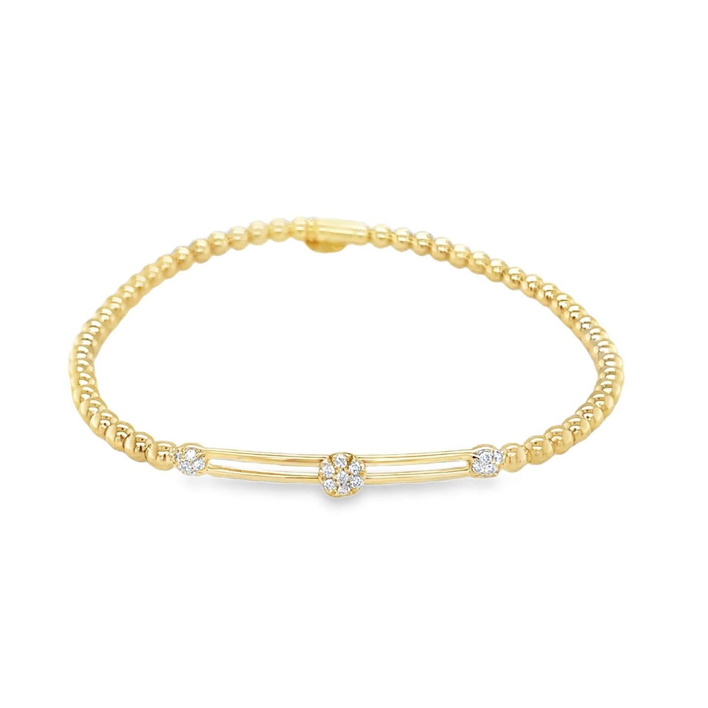 Hulchi Belluni's 18K Yellow Gold Diamond Tresore Stretch Bracelet