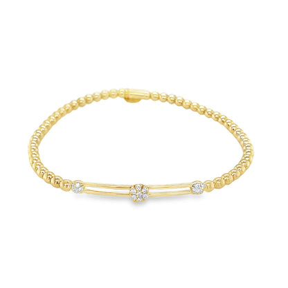 Hulchi Belluni's 18K Yellow Gold Diamond Tresore Stretch Bracelet