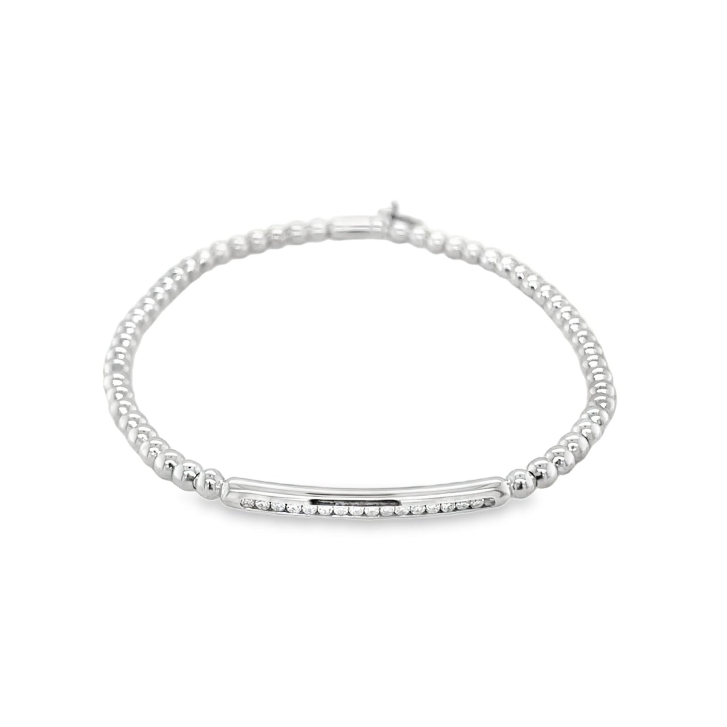 Hulchi Belluni's 18K White Gold Diamond Tresore Stretch Bracelet