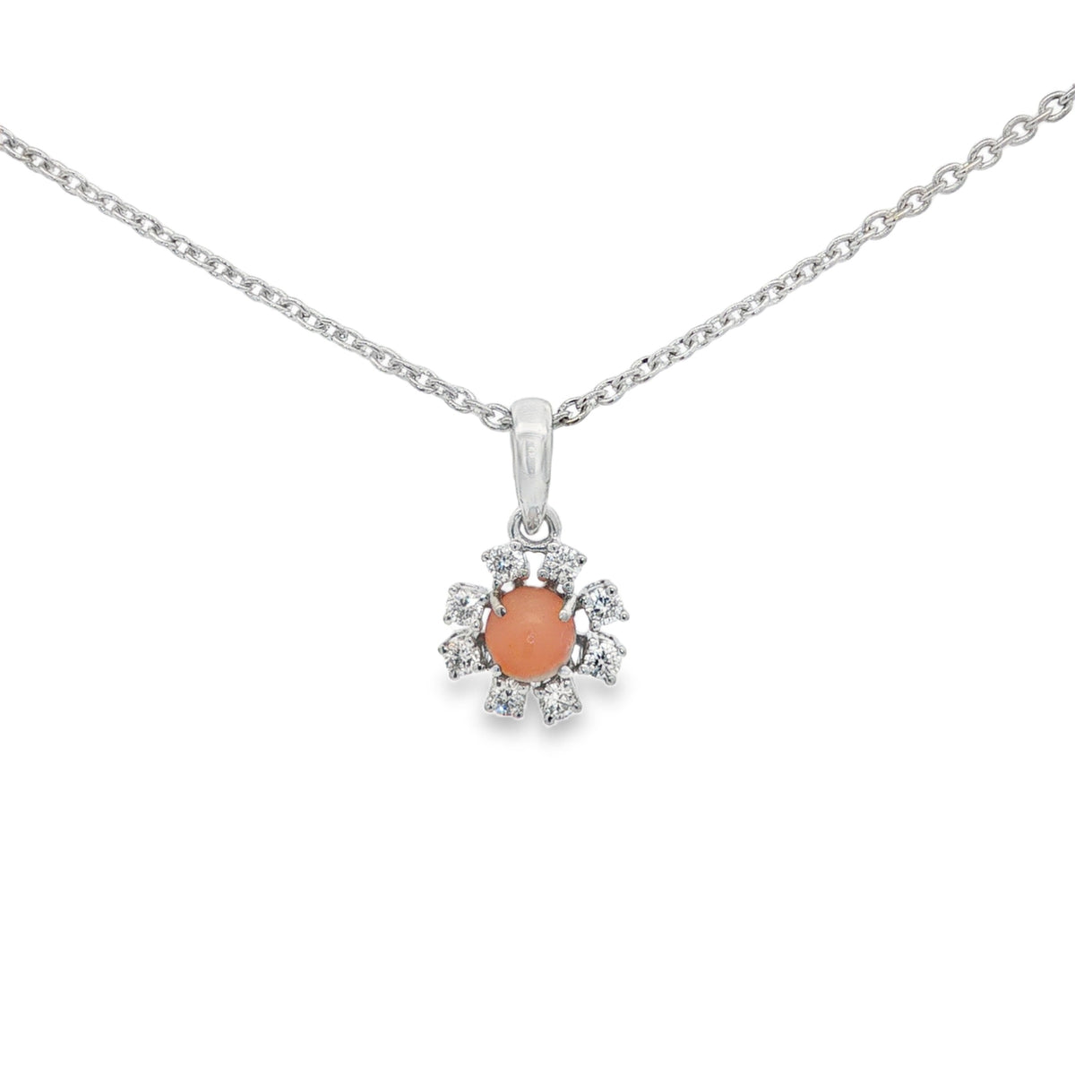 Jai's 14K White Gold Floral Conch Pearl & Diamond Necklace