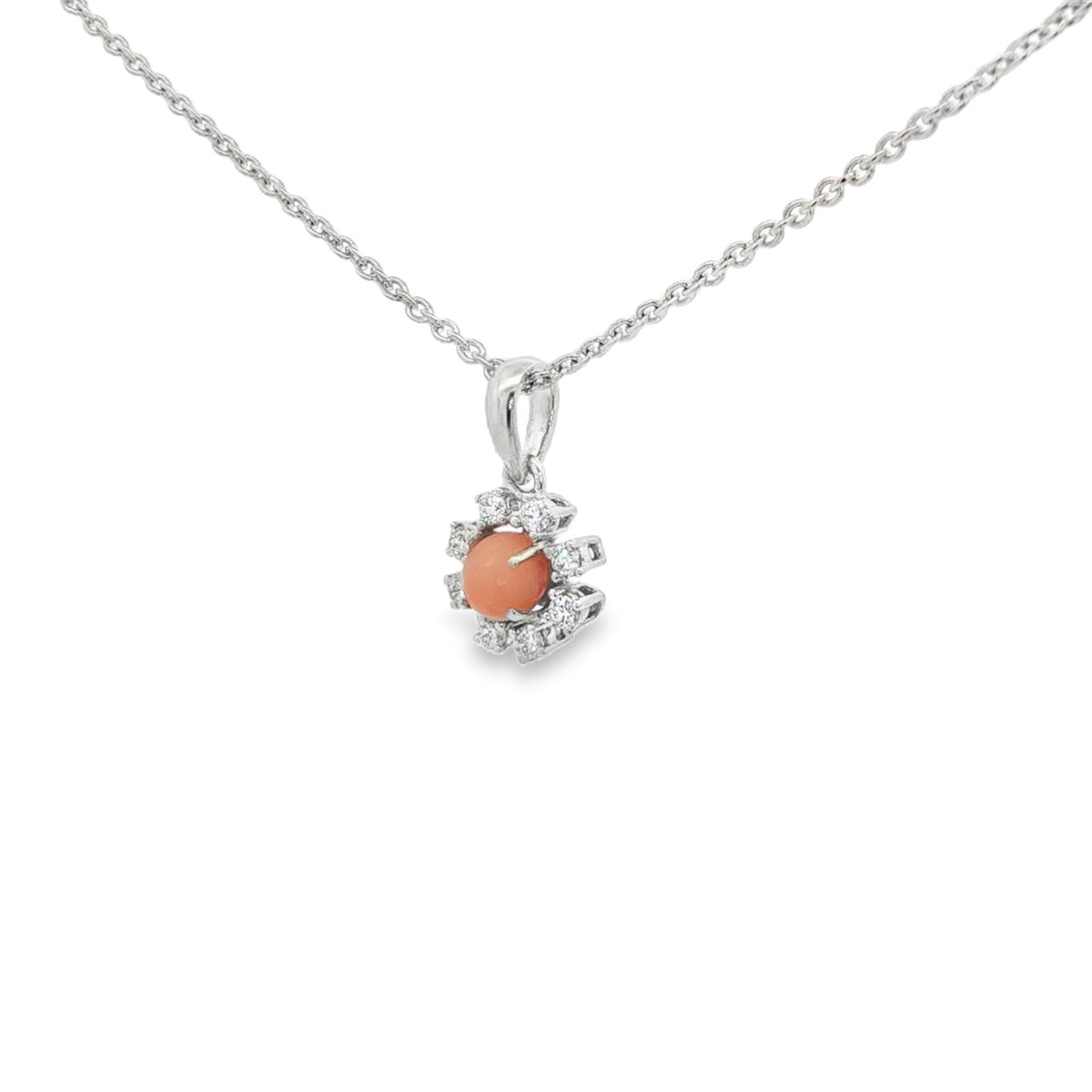 Jai's 14K White Gold Floral Conch Pearl & Diamond Necklace
