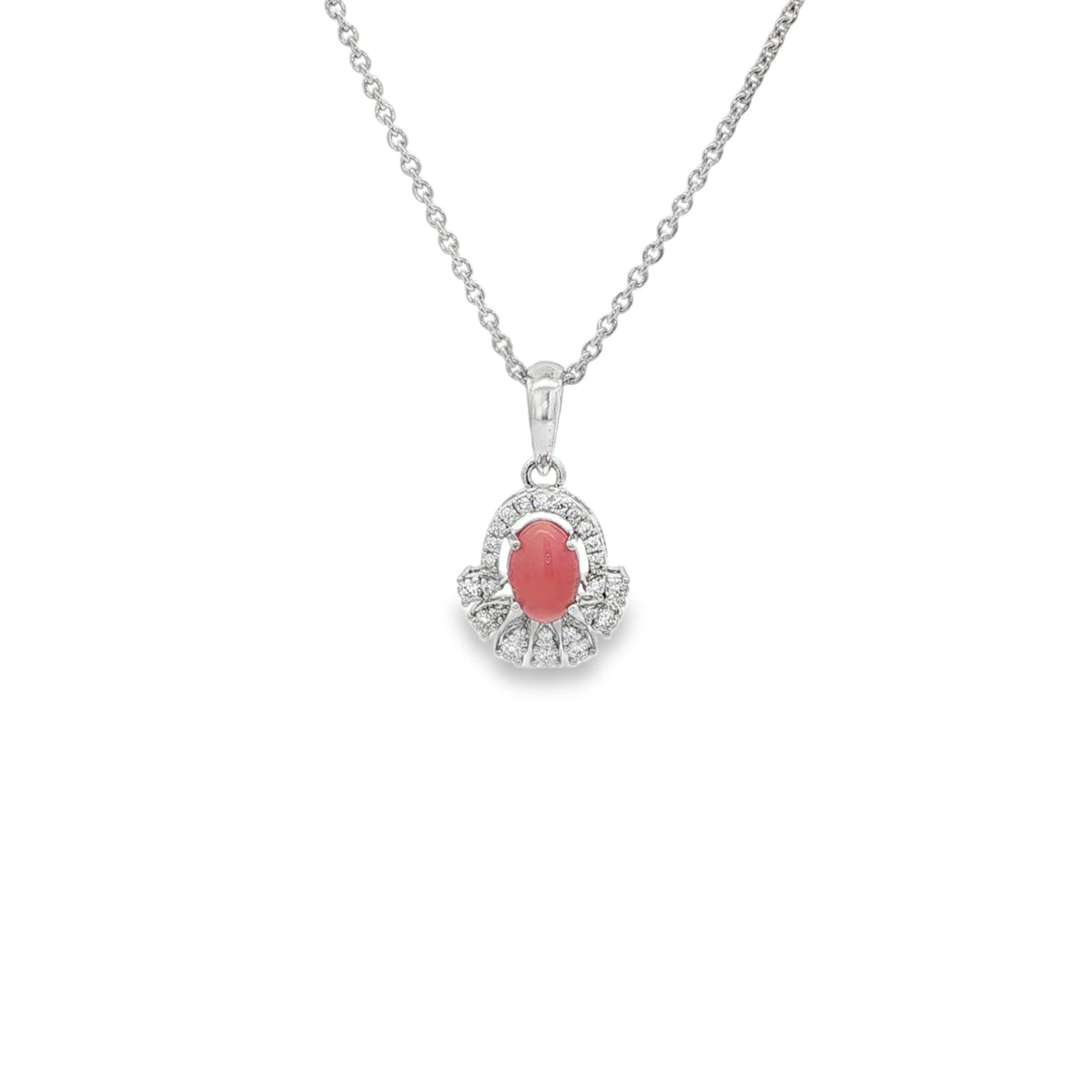 Jai's 14K White Gold Crowned Conch Pearl & Diamond Necklace