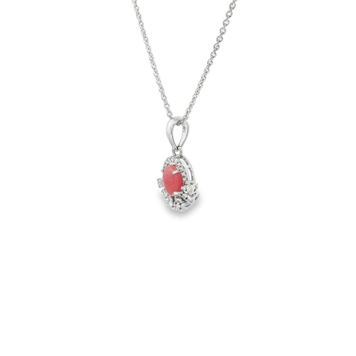 Jai's 14K White Gold Crowned Conch Pearl & Diamond Necklace