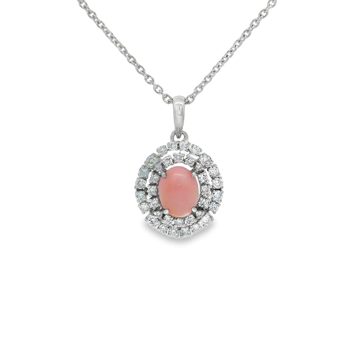 Jai's 14K White Gold Concentric Conch Pearl & Diamond Necklace