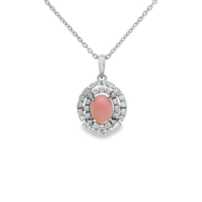 Jai's 14K White Gold Concentric Conch Pearl & Diamond Necklace