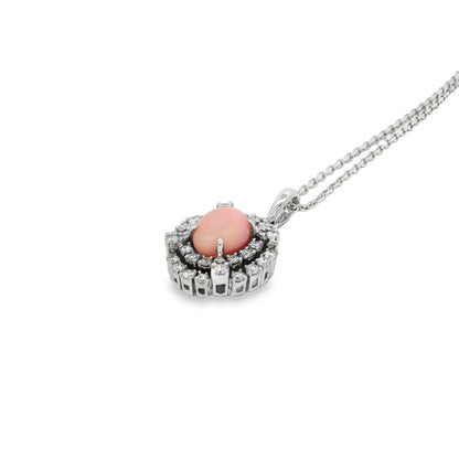 Jai's 14K White Gold Concentric Conch Pearl & Diamond Necklace