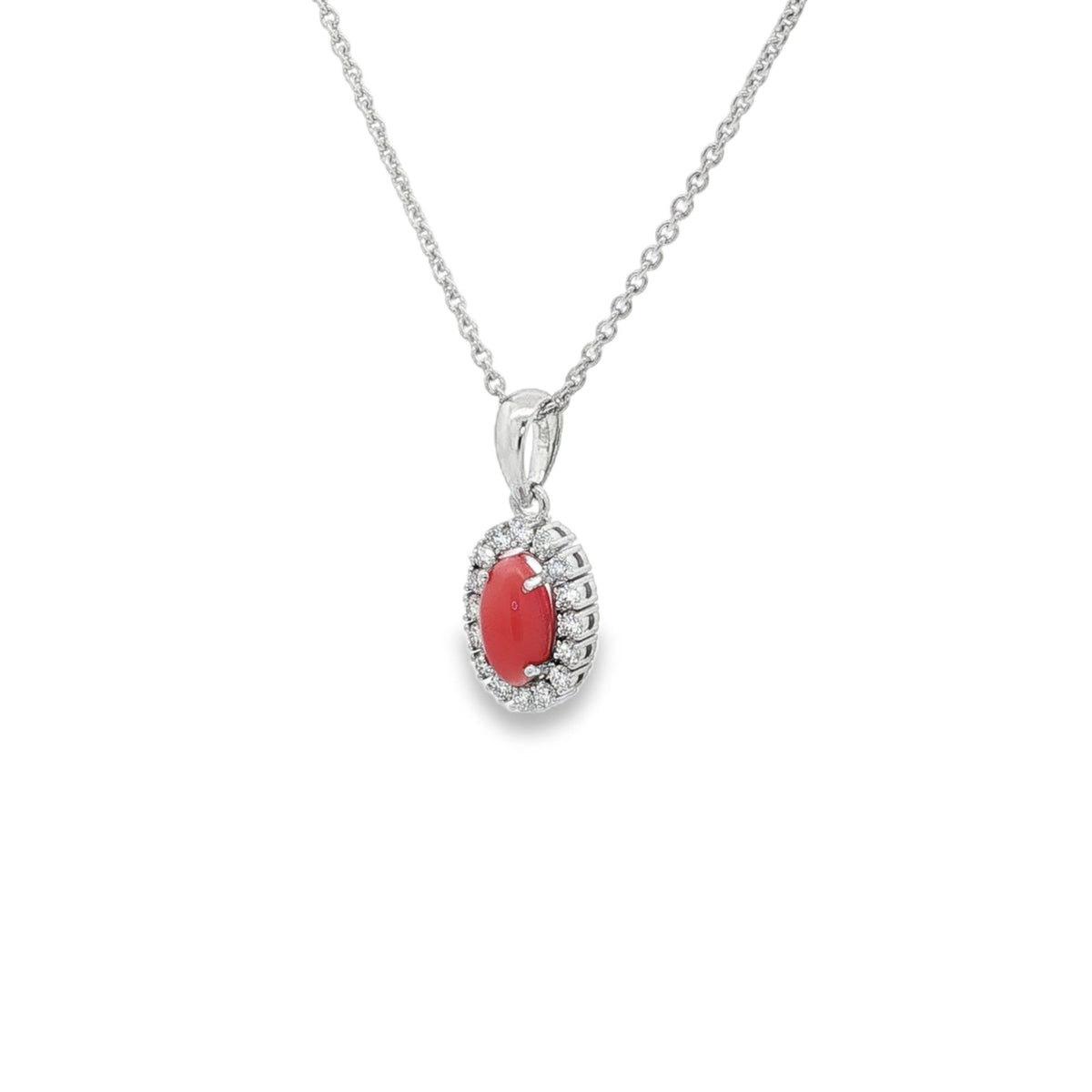 Jai's 14K White Gold Oval Conch Pearl & Diamond Necklace