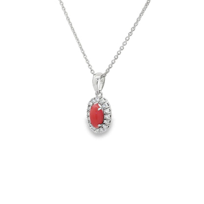Jai's 14K White Gold Oval Conch Pearl & Diamond Necklace