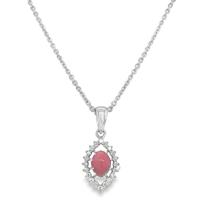 Jai's 14K White Gold Mandorla Conch Pearl & Diamond Necklace