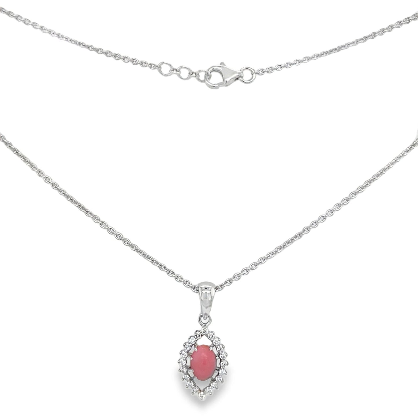 Jai's 14K White Gold Mandorla Conch Pearl & Diamond Necklace