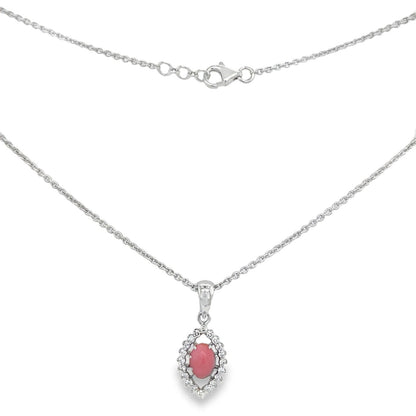 Jai's 14K White Gold Mandorla Conch Pearl & Diamond Necklace