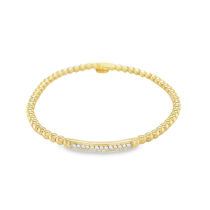 Hulchi Belluni's 18K Yellow Gold Diamond Tresore Stretch Bracelet