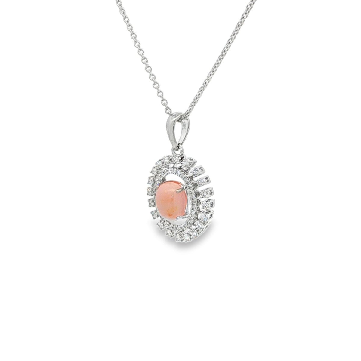 Jai's 14K White Gold Crowned Conch Pearl & Diamond Necklace