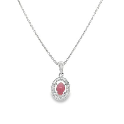 Jai's 14K White Gold Crowned Conch Pearl & Diamond Necklace