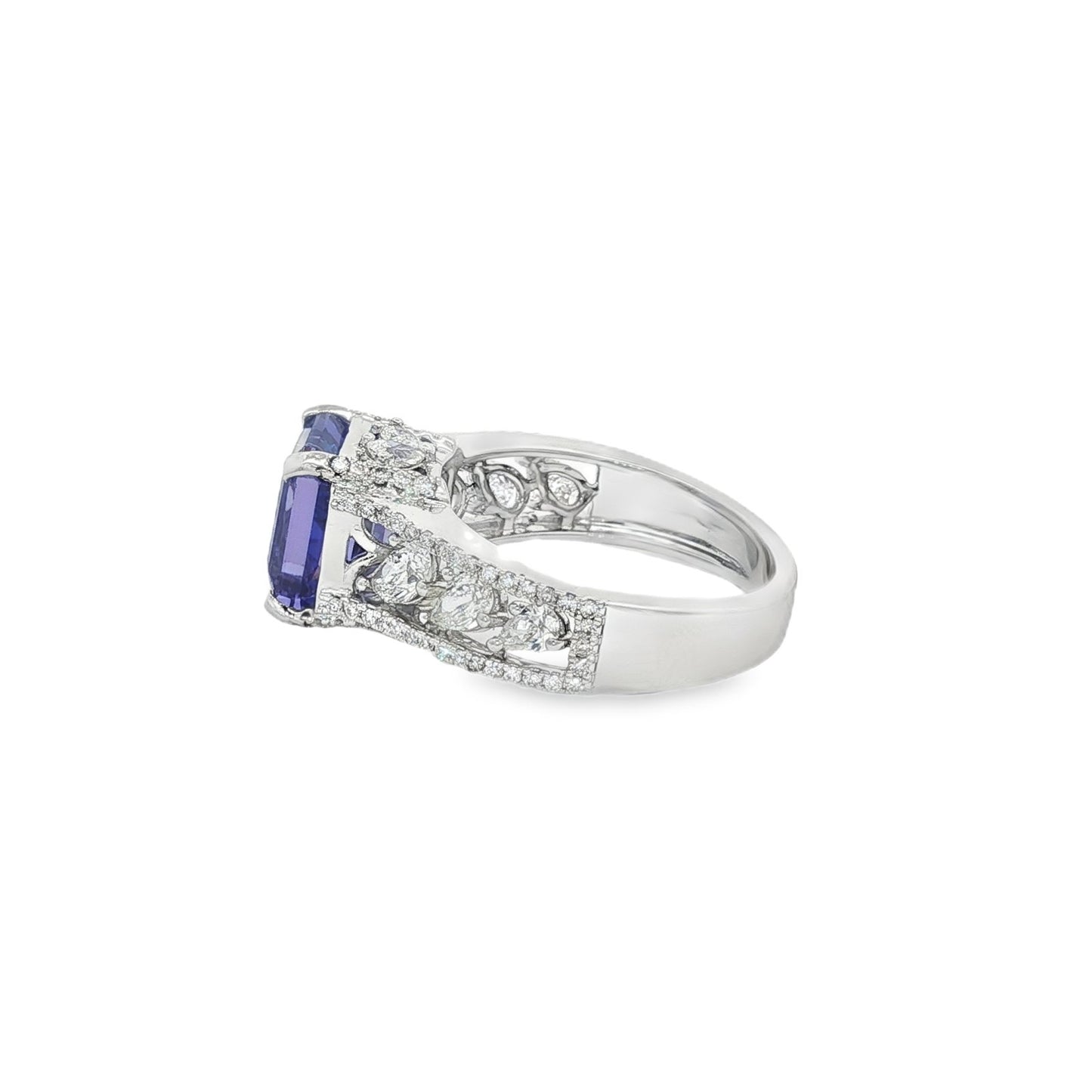Jai's 18K White Gold Octagon-cut Tanzanite & Diamond Ring
