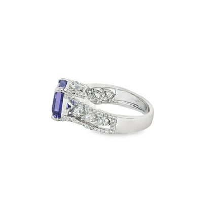 Jai's 18K White Gold Octagon-cut Tanzanite & Diamond Ring