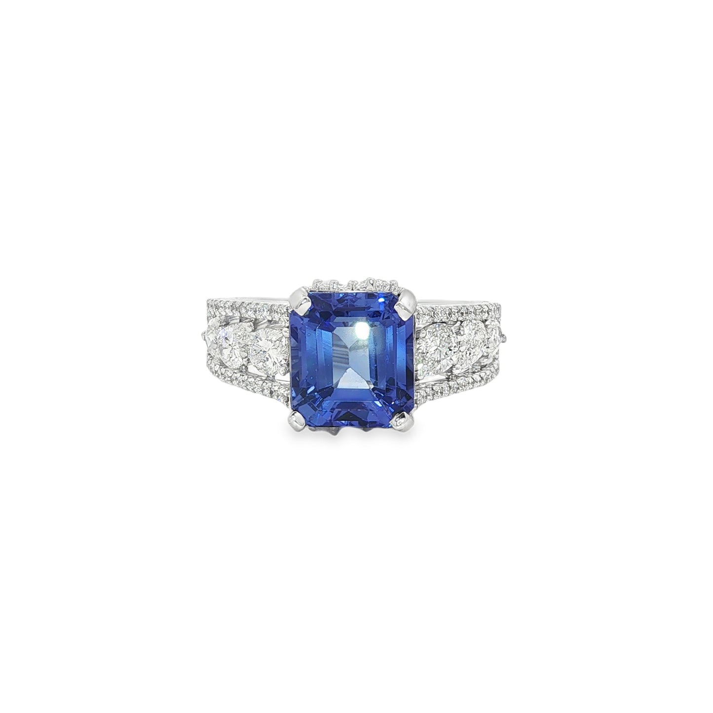 Jai's 18K White Gold Octagon-cut Tanzanite & Diamond Ring