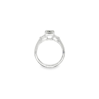 Jai's 18K White Gold Baguette- & Emerald-cut Diamond Engagement Ring
