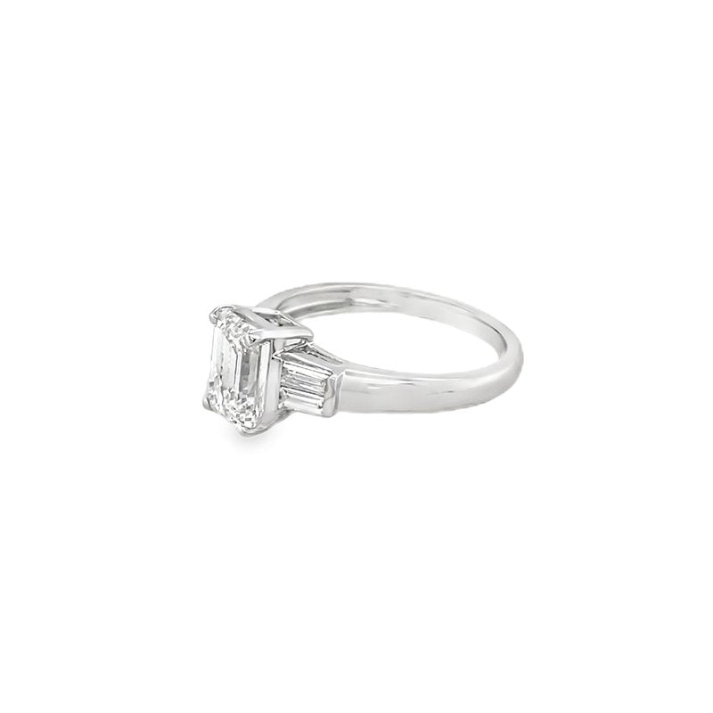 Jai's 18K White Gold Baguette- & Emerald-cut Diamond Engagement Ring