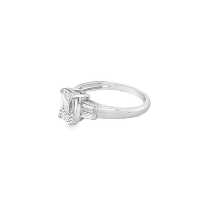 Jai's 18K White Gold Baguette- & Emerald-cut Diamond Engagement Ring