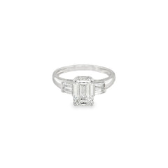 Jai's 18K White Gold Baguette- & Emerald-cut Diamond Engagement Ring