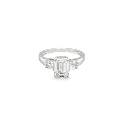 Jai's 18K White Gold Baguette- & Emerald-cut Diamond Engagement Ring