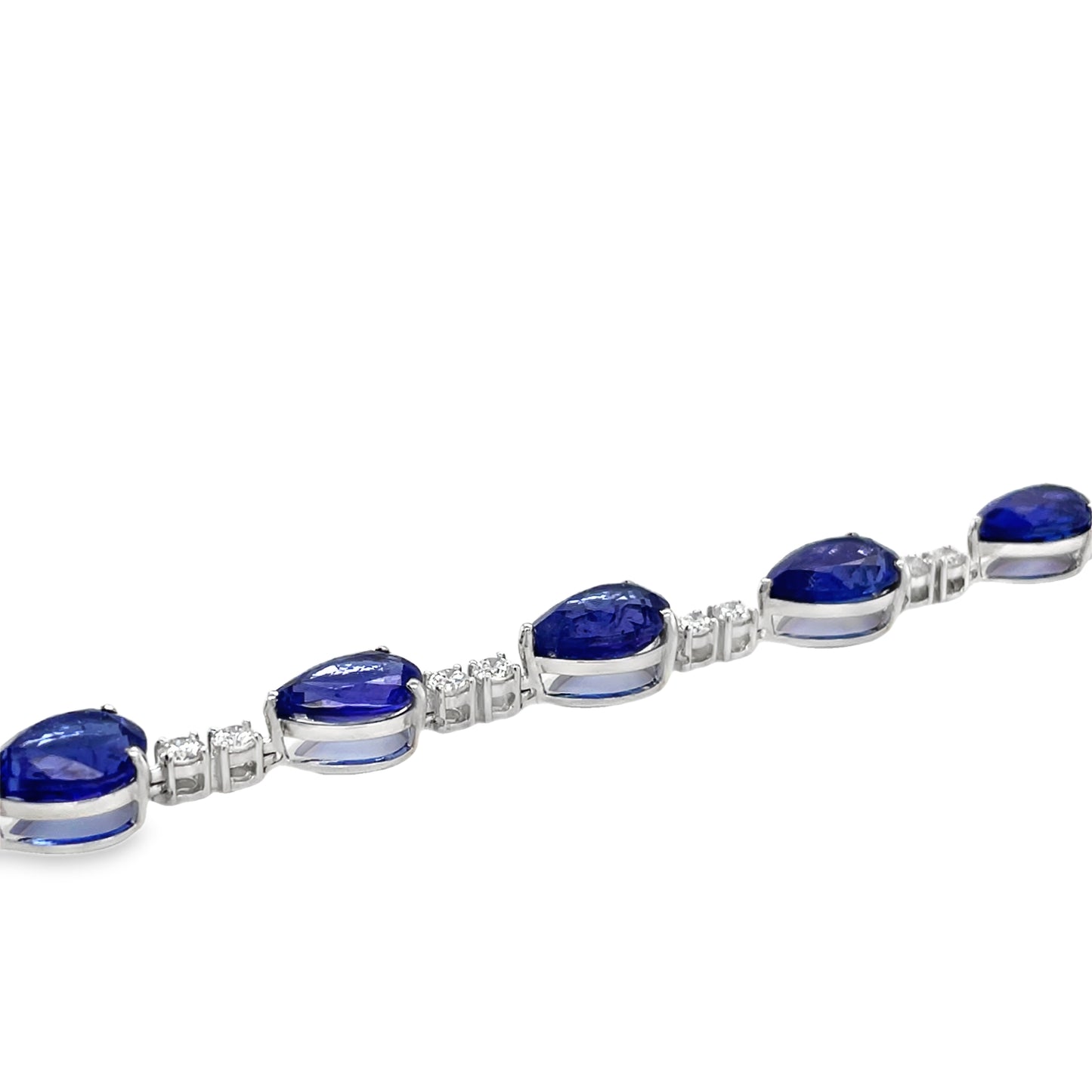 Jai's 14K White Gold Teardrop Tanzanite & Diamond Necklace