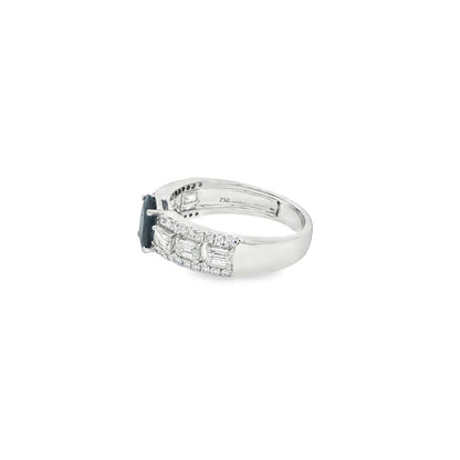 Jai's 18K White Gold Oval Sapphire & Diamond Ring