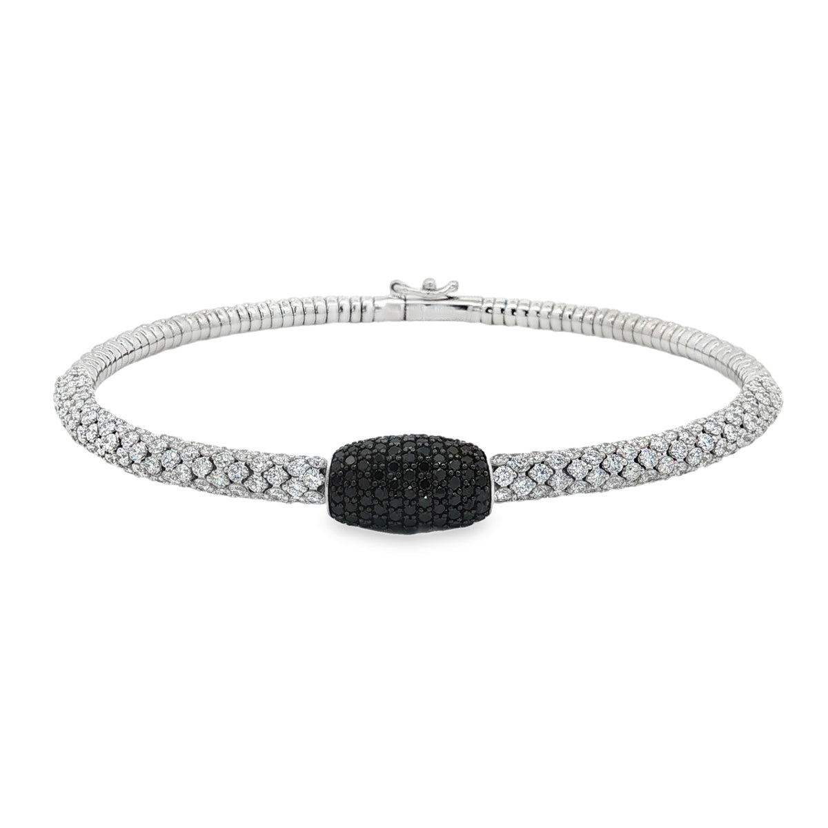 Jai's 14K White Gold Black & White Diamond Bangle