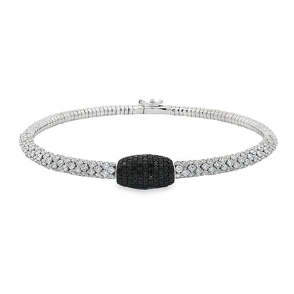 Jai's 14K White Gold Black & White Diamond Bangle
