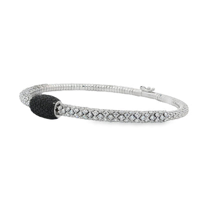 Jai's 14K White Gold Black & White Diamond Bangle