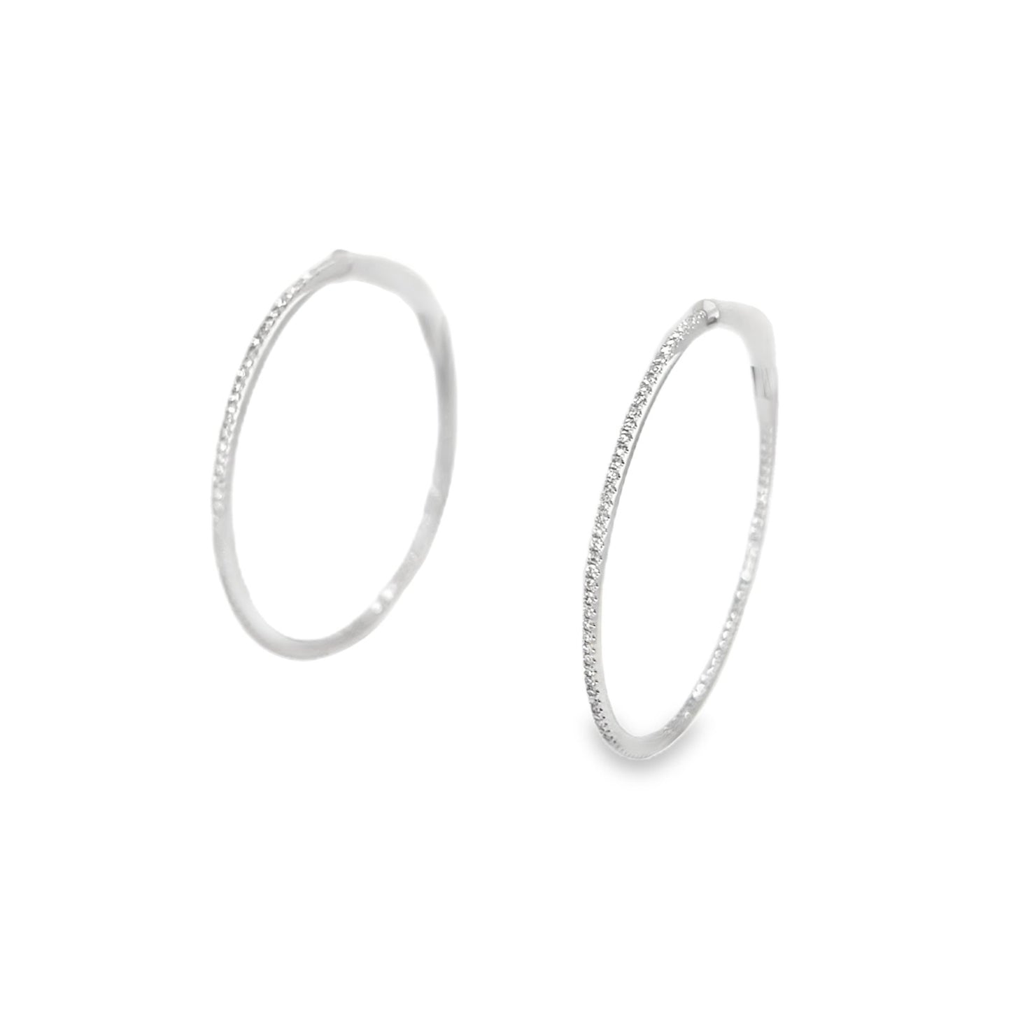 Jai's 14K White Gold Diamond Inside-out Hoops
