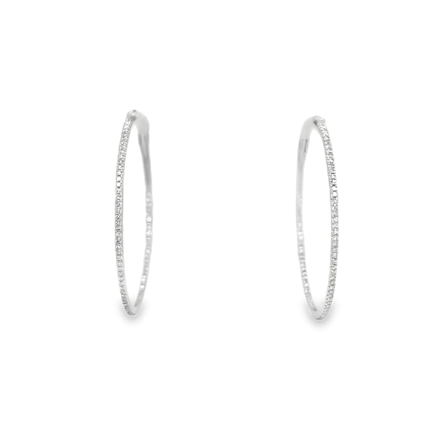 Jai's 14K White Gold Diamond Inside-out Hoops