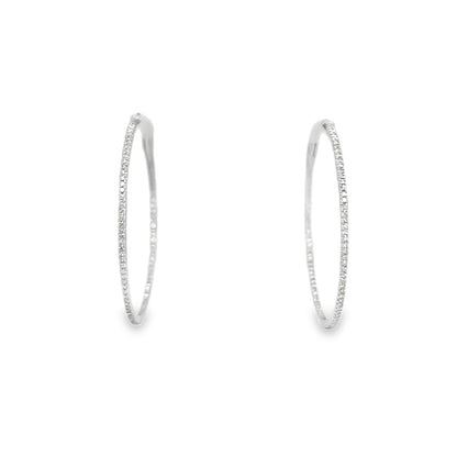Jai's 14K White Gold Diamond Inside-out Hoops