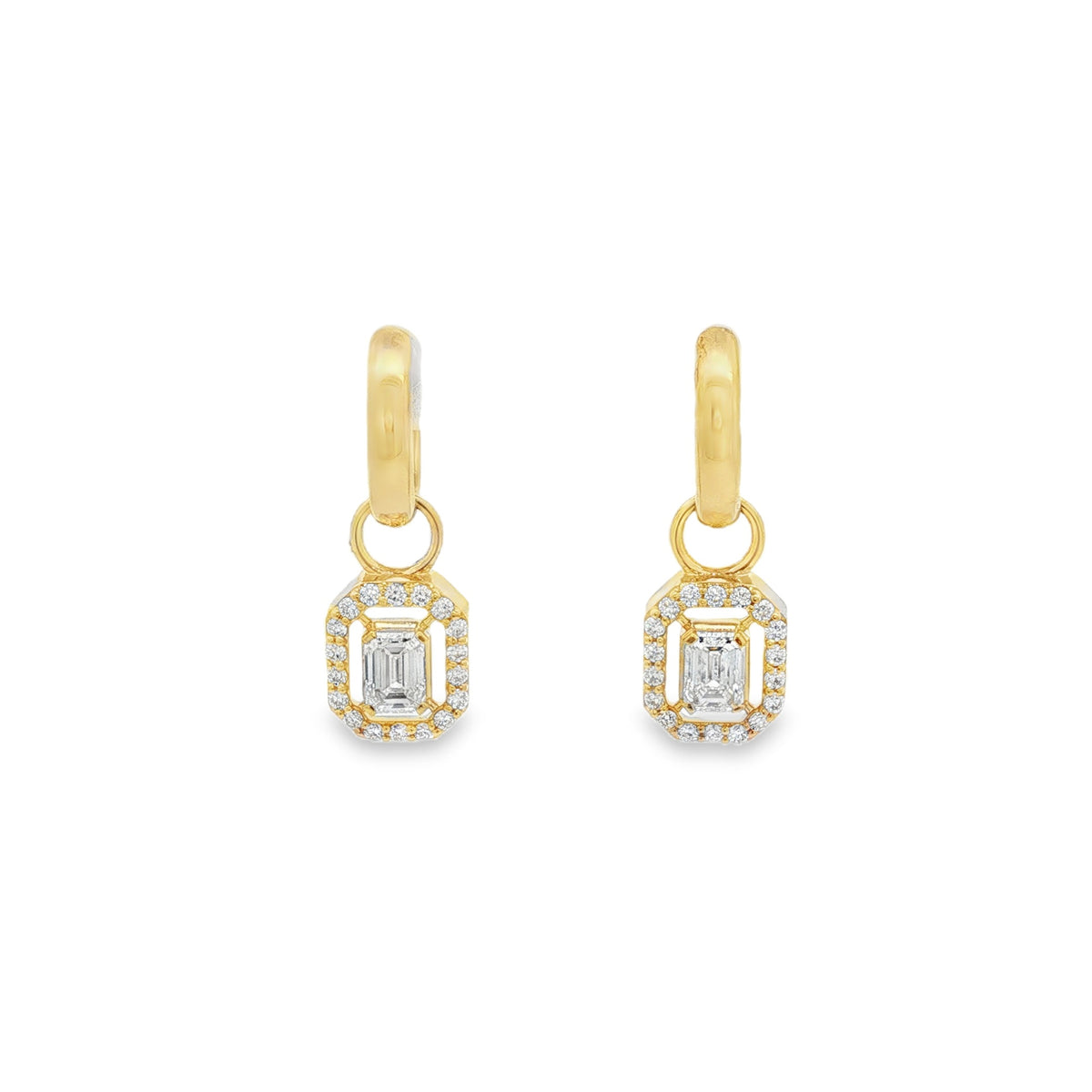 Jai's 18K Yellow Gold Emerald-cut Diamond Drop Earrings
