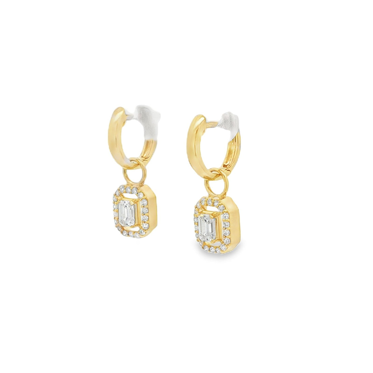 Jai's 18K Yellow Gold Emerald-cut Diamond Drop Earrings