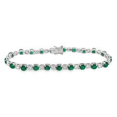 Jai's 14K White Gold Emerald & Diamond Tennis Bracelet