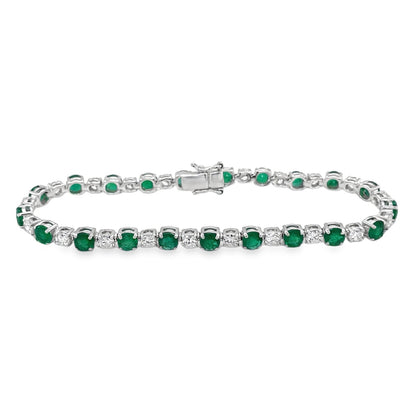 Jai's 14K White Gold Emerald & Diamond Tennis Bracelet