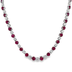Jai's 14K White Gold Ruby & Diamond Necklace