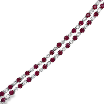 Jai's 14K White Gold Ruby & Diamond Necklace