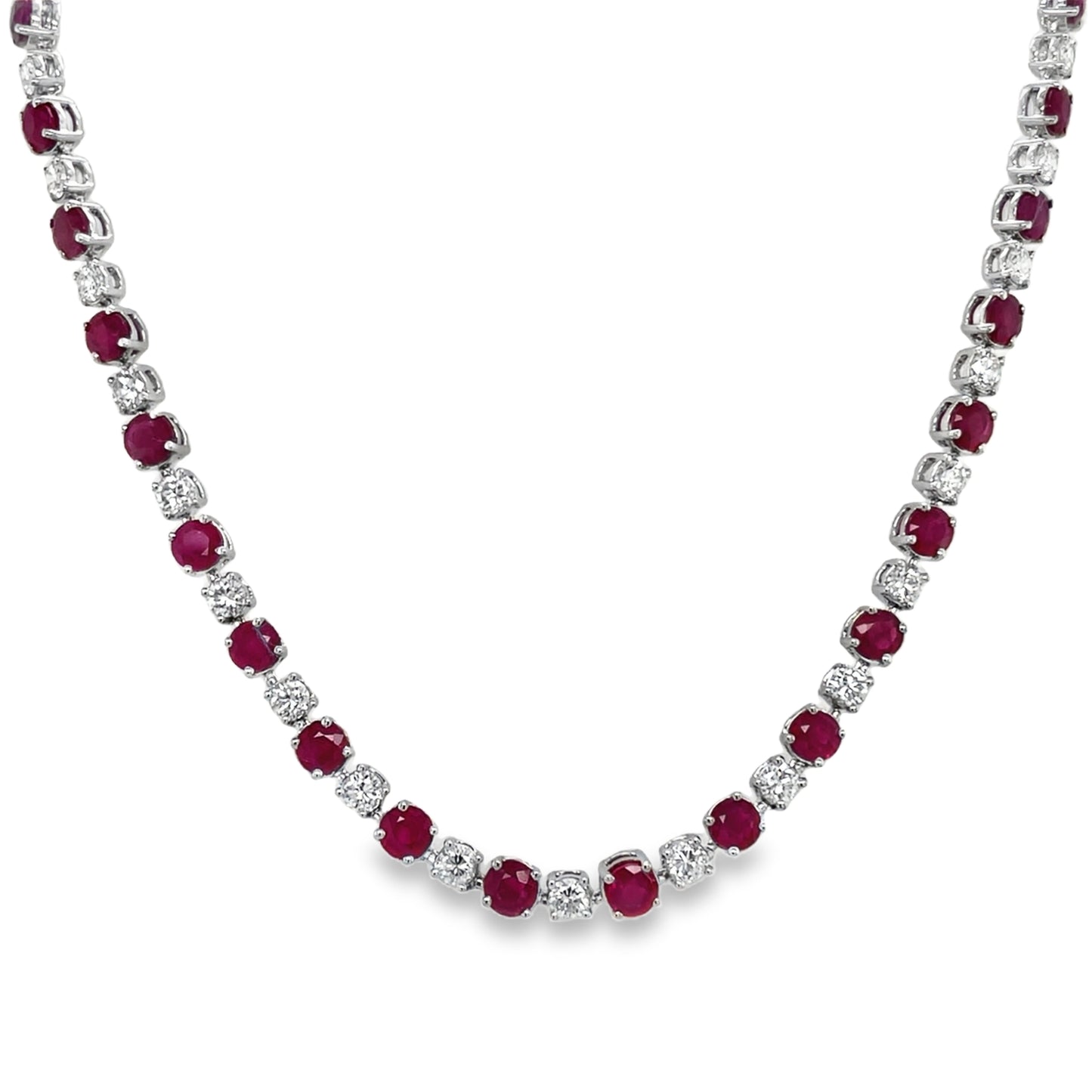 Jai's 14K White Gold Ruby & Diamond Necklace