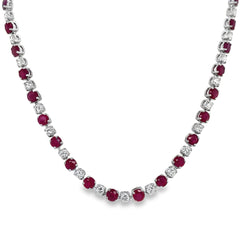 Jai's 14K White Gold Ruby & Diamond Necklace