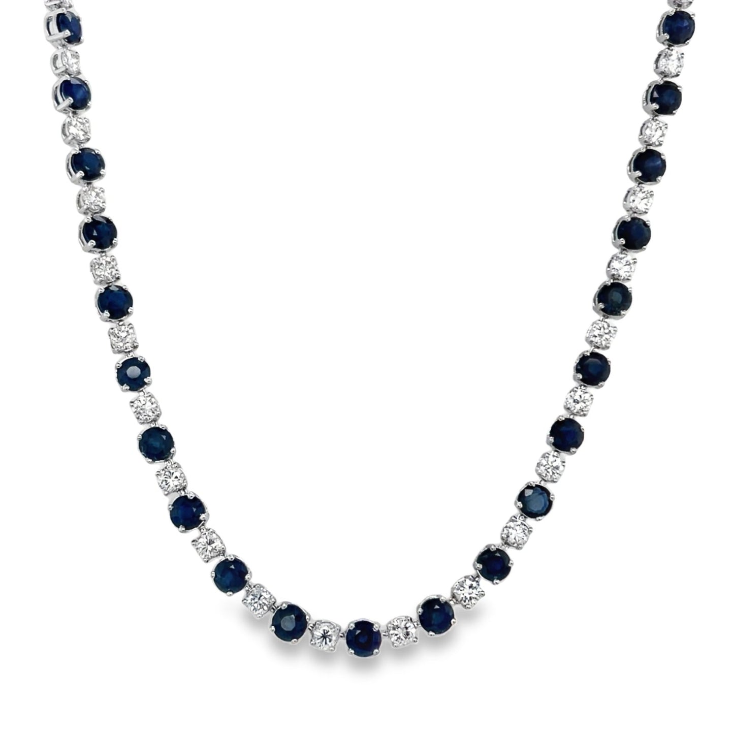Jai's 14K White Gold Sapphire & Diamond Necklace