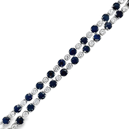 Jai's 14K White Gold Sapphire & Diamond Necklace